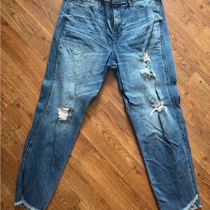 Distressed Blue Denim Jeans